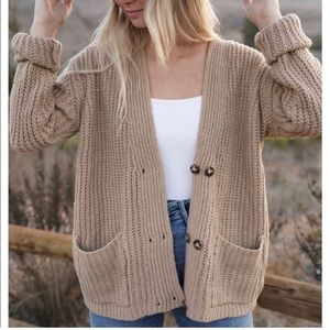 Carly Jean Los Angeles Brown Nash Sweater